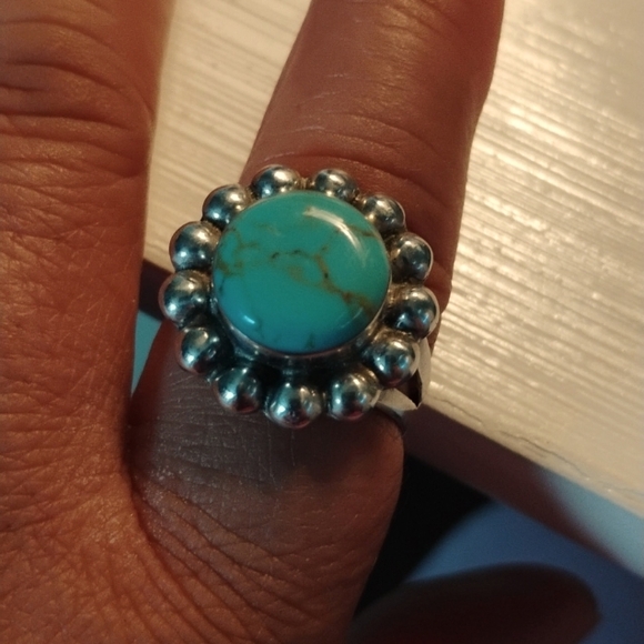 🌹❤️Magnificent!/ Flower Torquois Ring 💍💖 - Picture 7 of 7